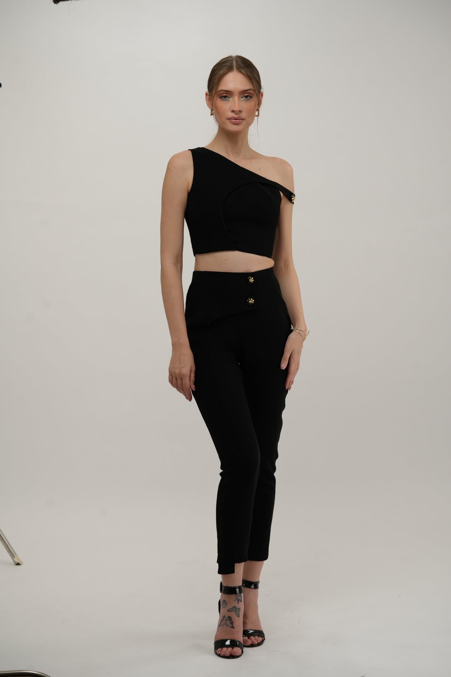 Straight-Cut Wrap Pants