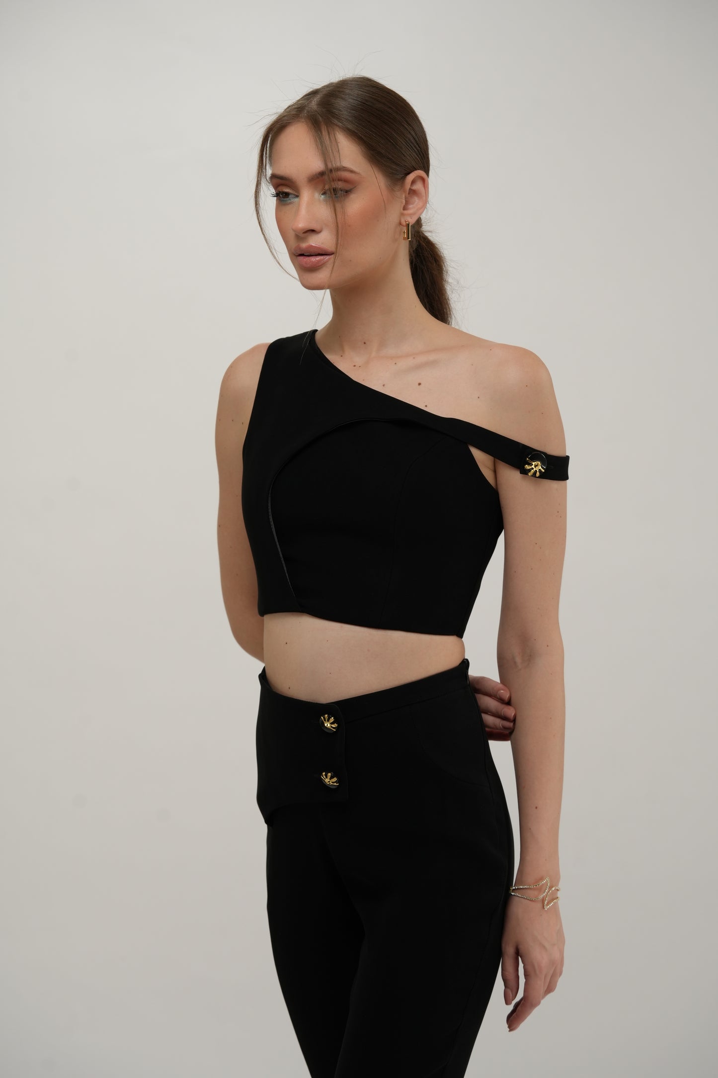 Straight-Cut Wrap Pants
