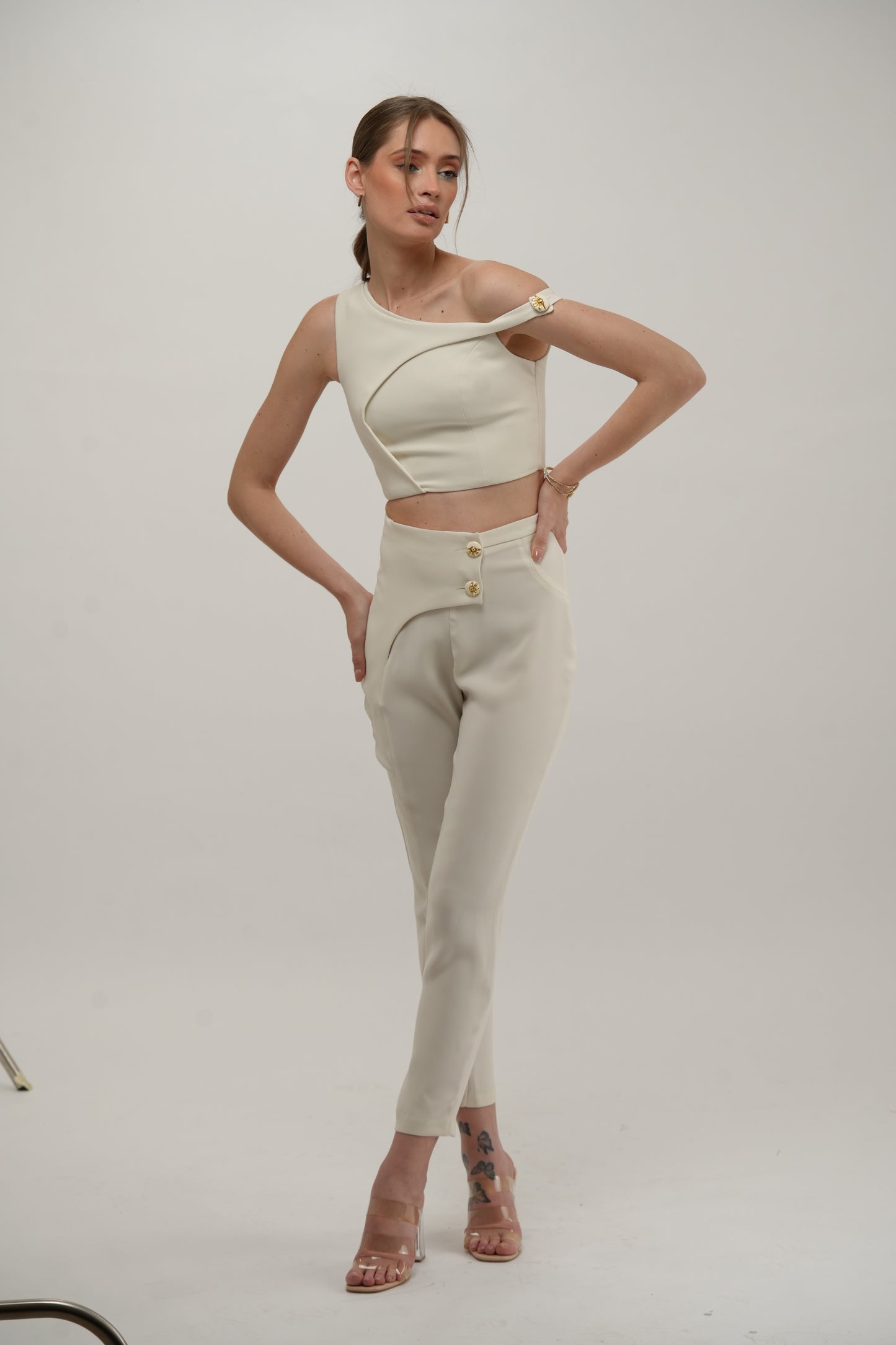 Straight-Cut Wrap Pants