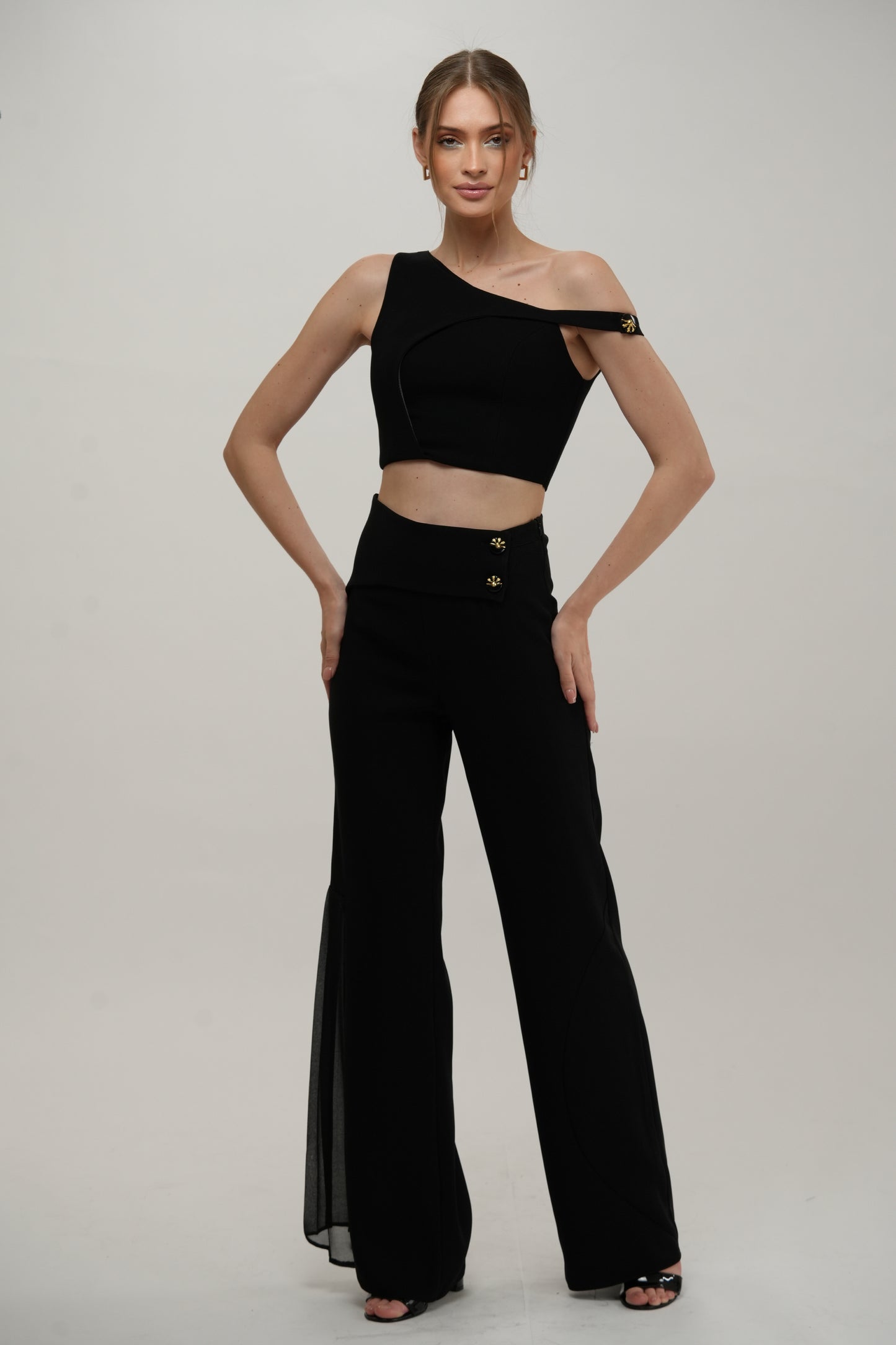 Wide-leg Wrapped Pants With Pleats