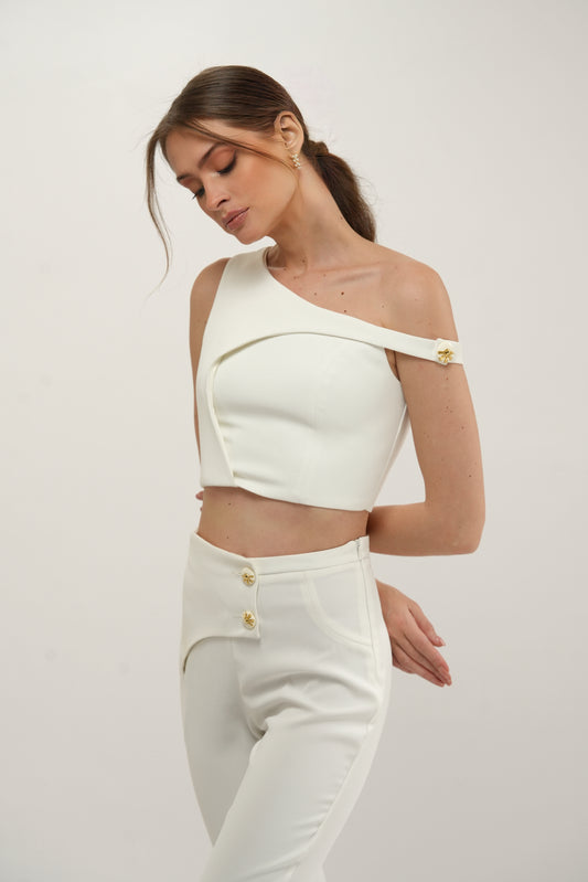 One-Shoulder Cropped Top